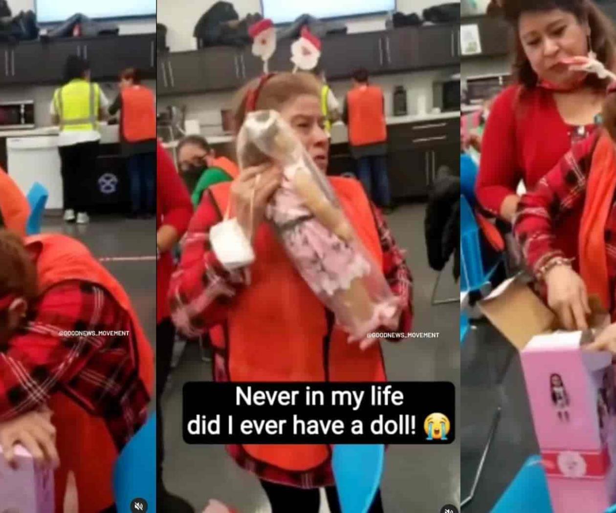 Mujer de la tercera edad conmueve al mundo tras recibir su primera muñeca