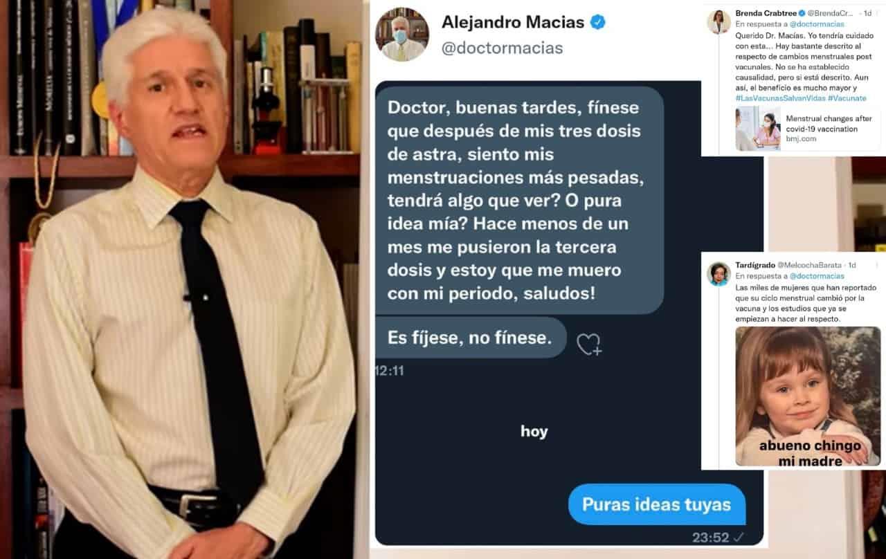 Tunden mujeres al Dr. Macías por comentarios en torno a la menstruación Tunden mujeres al Dr. Macías por comentarios en torno a la menstruación