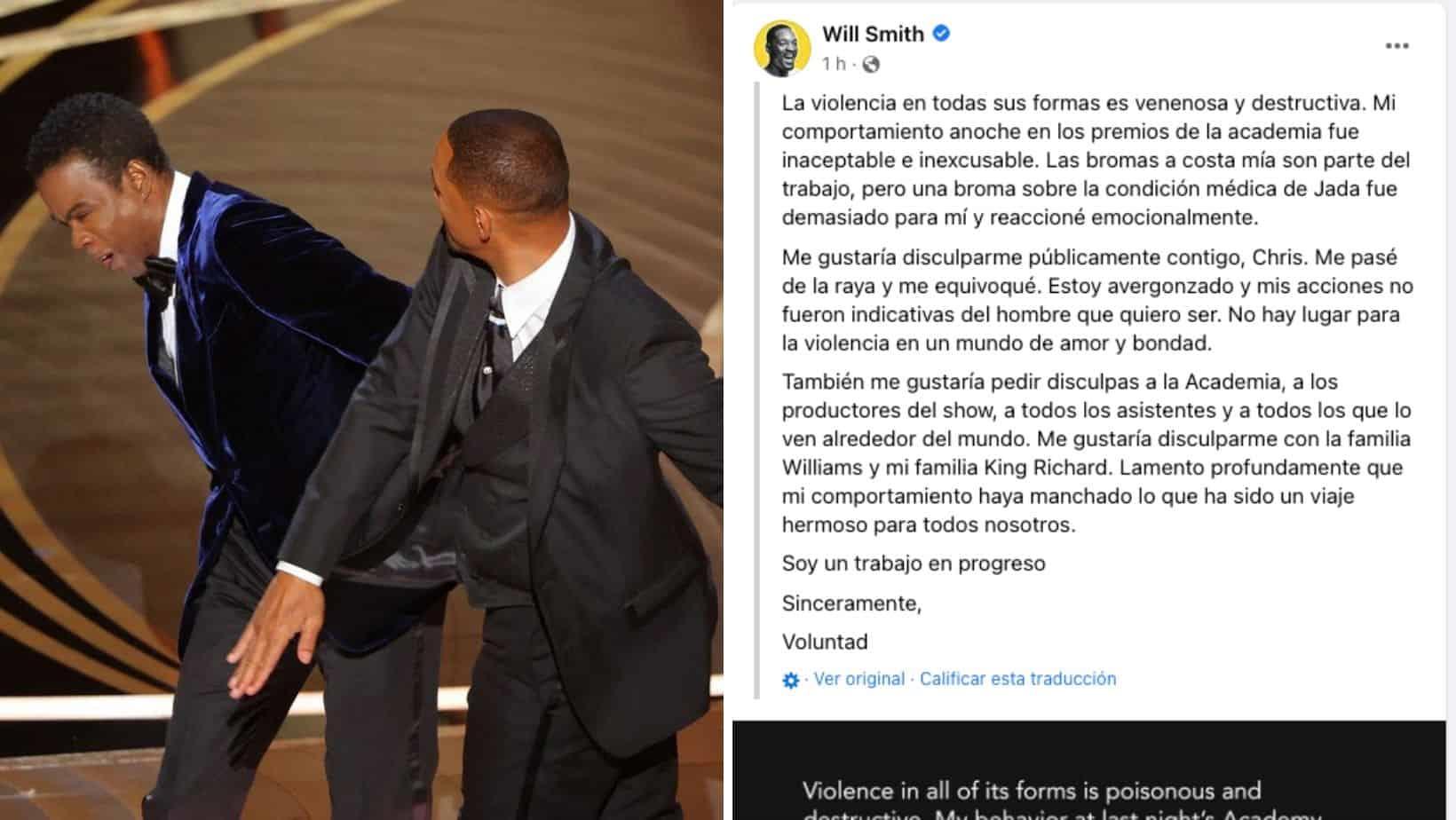 Will Smith se disculpa por abofetear a Chris Rock, acepta su masculinidad tóxica Will Smith se disculpa por abofetear a Chris Rock, acepta su masculinidad tóxica