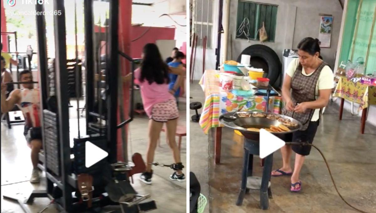 ¿Romantizando la precarización? Mujer vende garnachas en gym ¿Romantizando la precarización? Mujer vende garnachas en gym