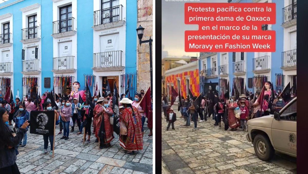 Mujeres oaxaqueñas detienen Fashion Week en Oaxaca por plagio