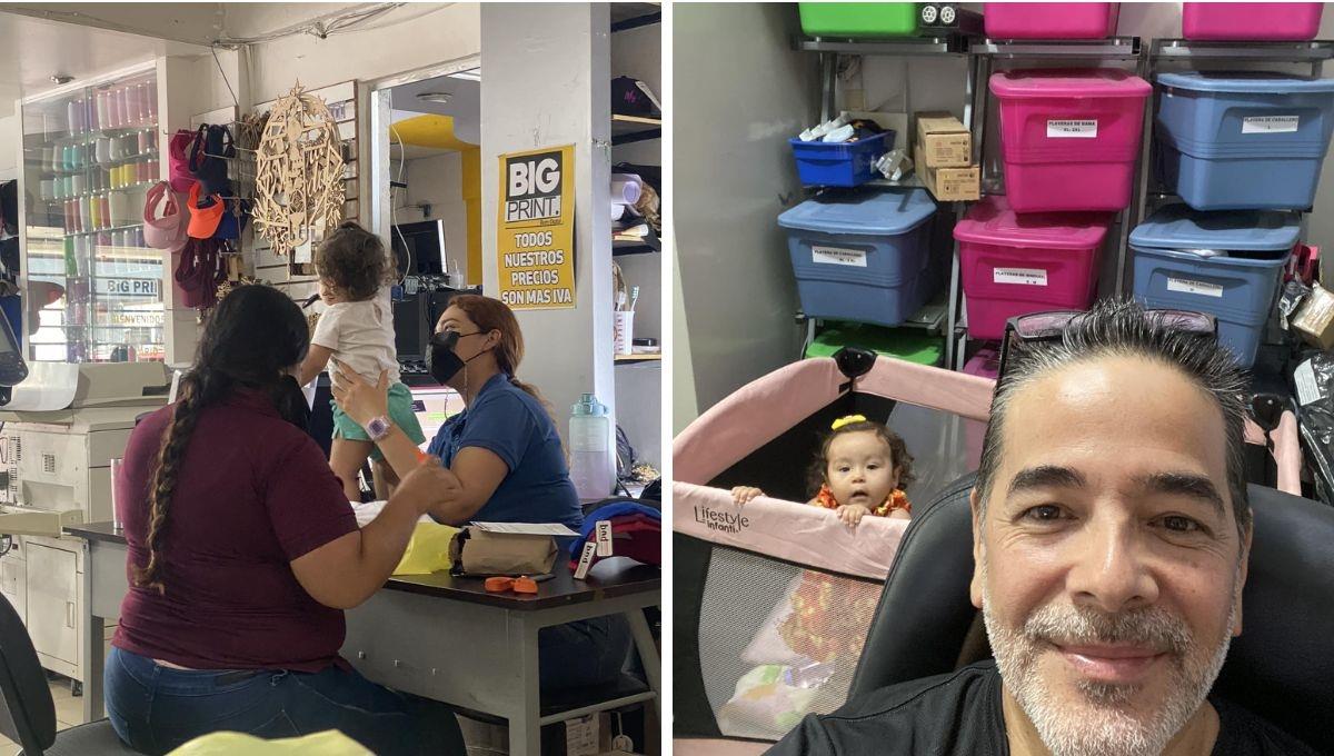 La dejan llevar a su hija al trabajo para que no renuncie; se hace viral en redes