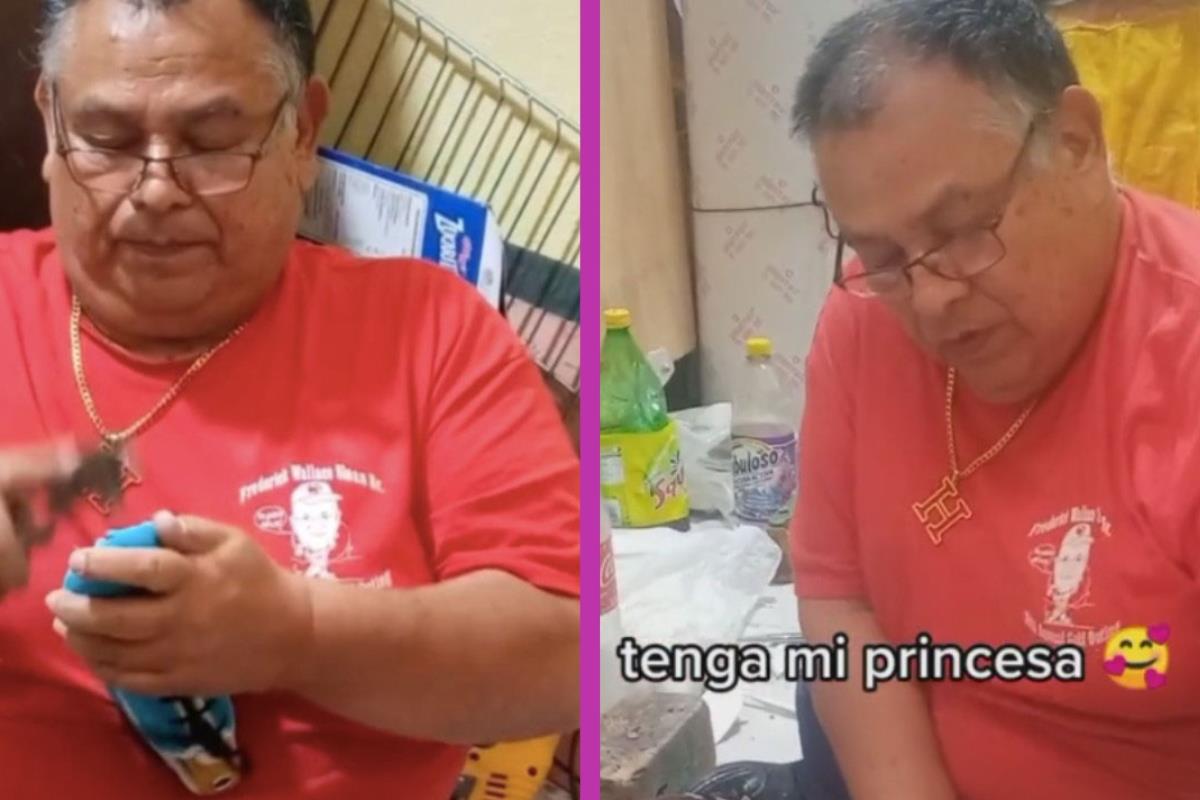 Video TikTok: Papá hace tenis personalizados para su hija Video TikTok: Papá hace tenis personalizados para su hija
