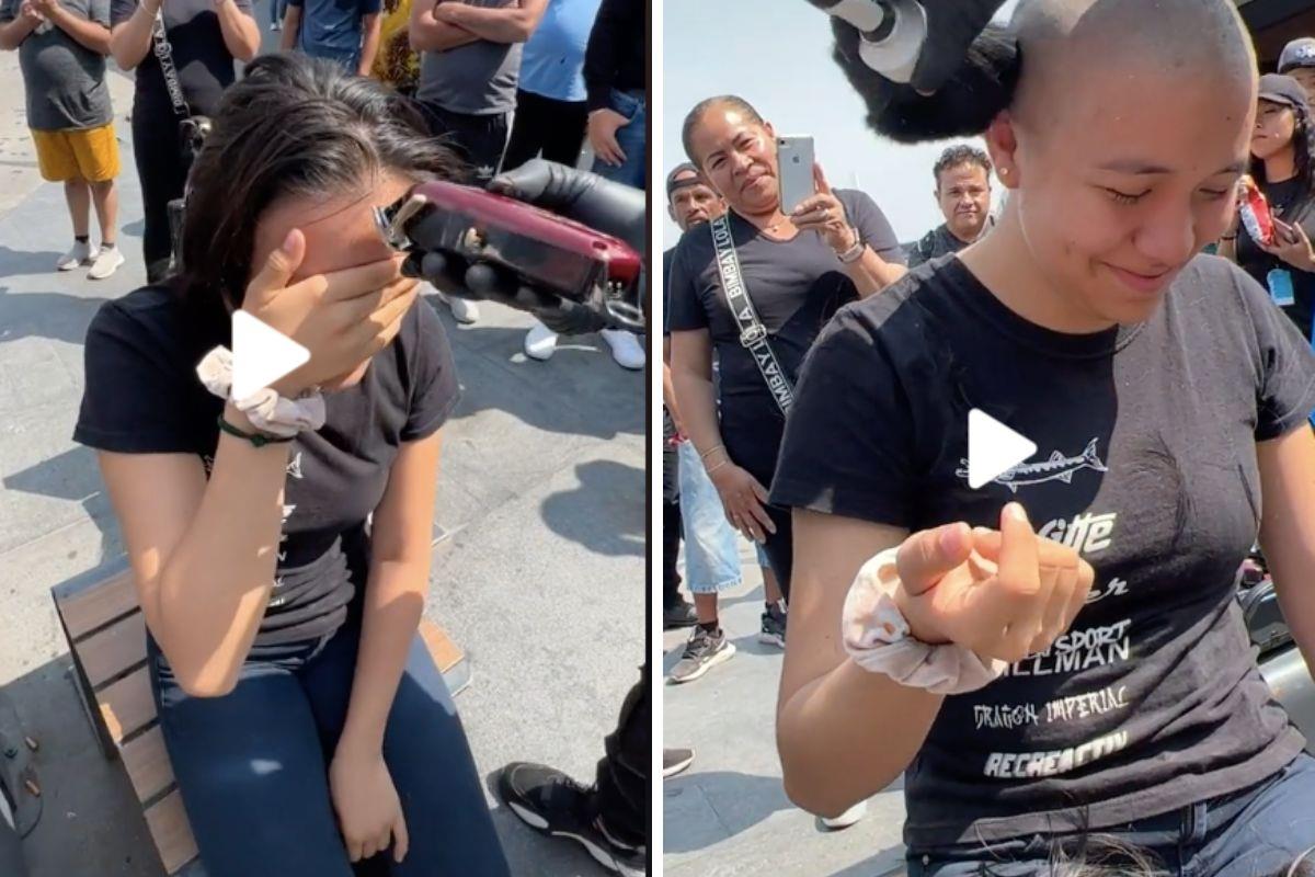 Influencer da 14 mil pesos a joven por raparse; "creían que me compararía el Iphone 14"