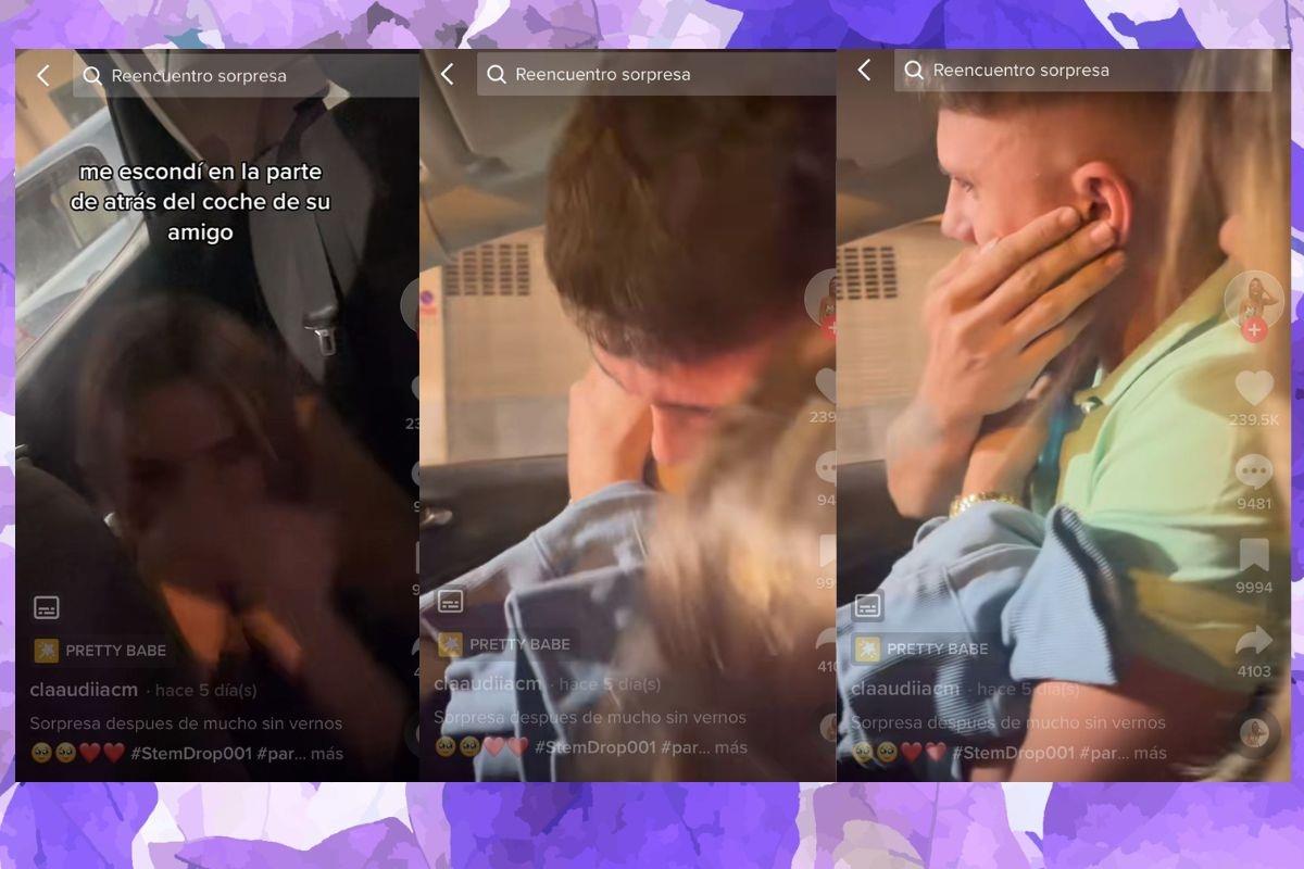 Mujer viaja para sorprender a su novio, desafortunada reacción se viraliza en redes