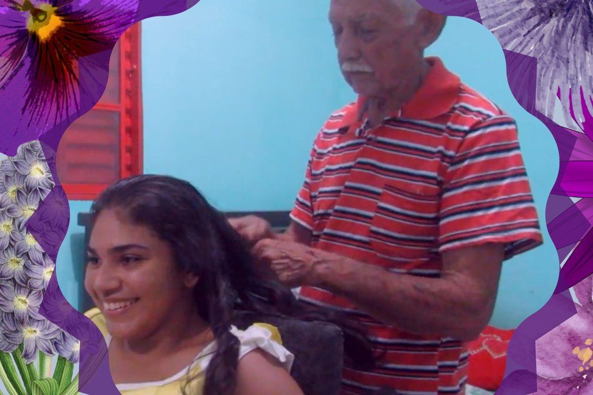 Abuelo de 84 años ayuda a su nieta con parálisis a cumplir su sueño: Ser influencer de belleza