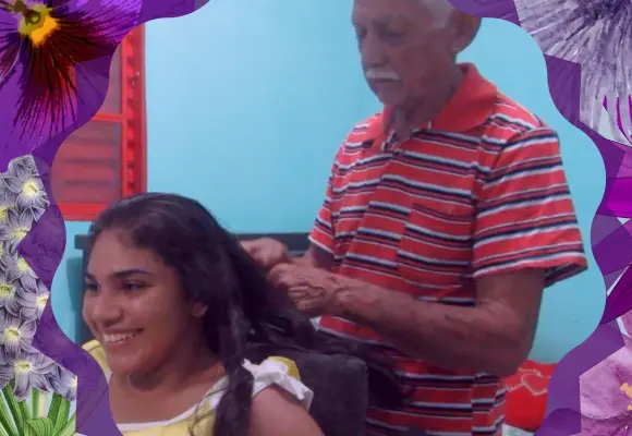 Abuelo de 84 años ayuda a su nieta con parálisis a cumplir su sueño: Ser influencer de belleza
