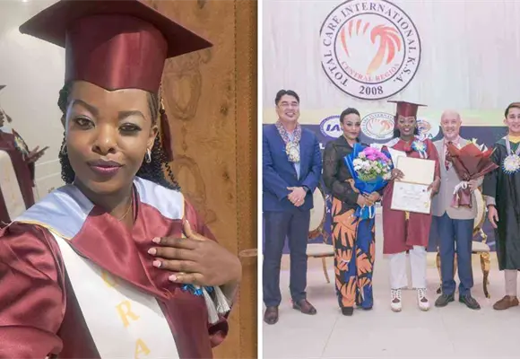 Mamá logra recibirse de enfermera después de aplazar sus estudios para atender a su hija