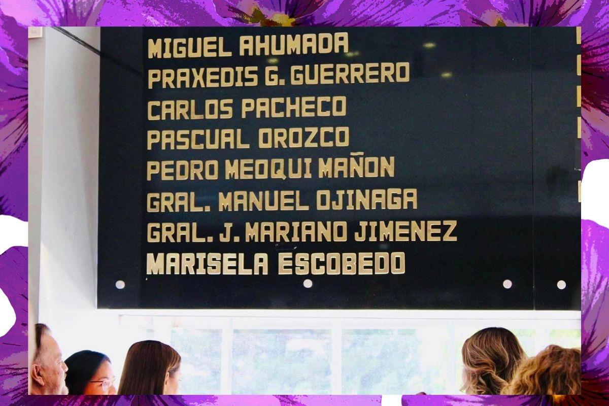 Develan placa con el nombre de Marisela Escobedo en el Congreso de Chihuahua Develan placa con el nombre de Marisela Escobedo en el Congreso de Chihuahua