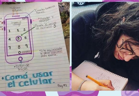 Nieta crea manual para que su abuelita aprenda a utilizar el celular