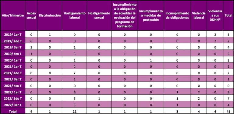 Tipo de quejas por las que se activó el Protocolo (Fuente: Instituto Electoral de la Ciudad de México).